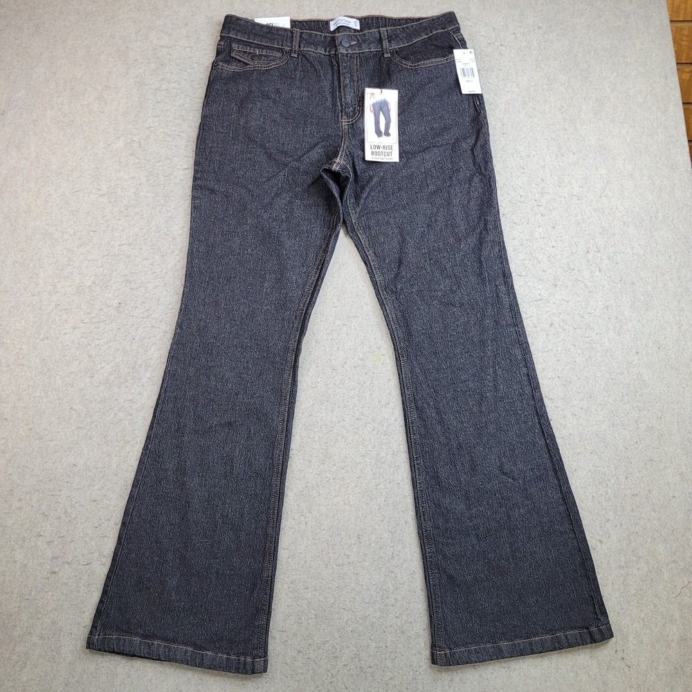 Vanilla Star Jeans Womens‎ Size 14 Black Denim Low Rise Bootcut 34x31 NEW